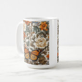 Elegant Monarch Butterfly William Morris Inspired Kaffeetasse (Vorderseite Links)