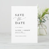 Elegant Mongram Black & White I Save the Date Einladung (Stehend Vorderseite)