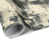 Elegant monochromatisch abstrakt mit Silberakzente Geschenkpapier (Rolleneckpunkt)