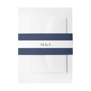Elegant monochromes Blau Personalisiert Einladungsbanderole