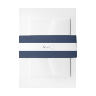 Elegant monochromes Blau Personalisiert Einladungsbanderole