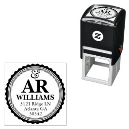 Elegant Monogram Address Rubber Stamp Permastempel