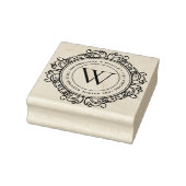 Elegant Monogram Address Wedding Gummistempel (Stempel)