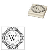 Elegant Monogram Address Wedding Gummistempel (Stempel)