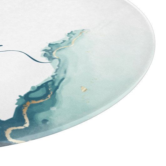 Elegant Monogram Agate Script Chic Schneidebrett (Ecke)