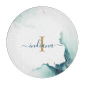 Elegant Monogram Agate Script Chic Schneidebrett (Vorderseite)