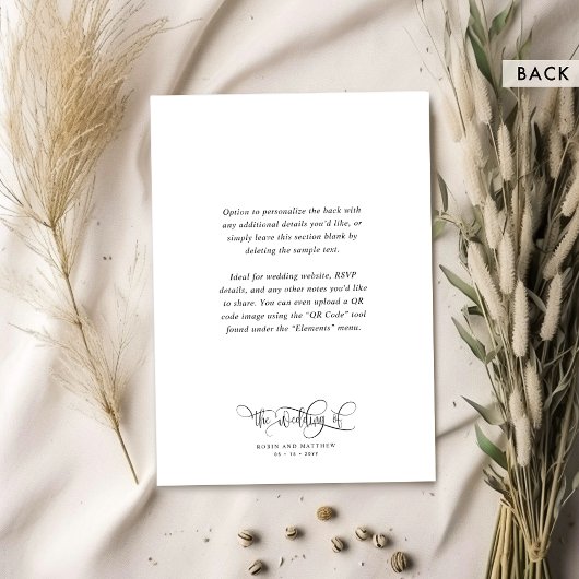 Elegant Monogram and Modern Calligraphy Wedding Einladung