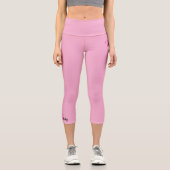 Elegant Monogram and Name on Pink Capri Leggings (Vorderseite)