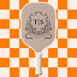 Elegant Monogram Beige Custom Classic Pickleball Schläger