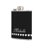 Elegant Monogram Black Flachmann (Links)