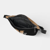 Elegant Monogram Black Gold Script minimal Bauchtasche (Offen)