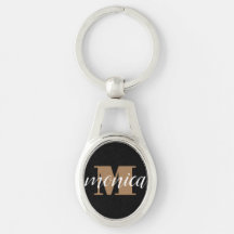 Elegant Monogram Black Gold Script minimal