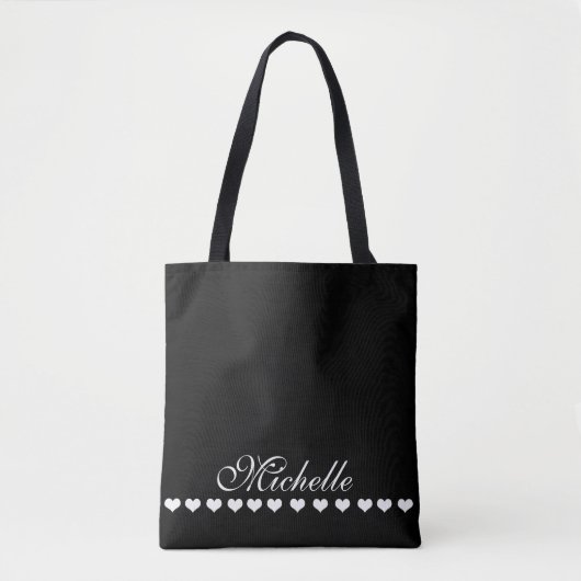 Elegant Monogram Black Tasche (Vorderseite)