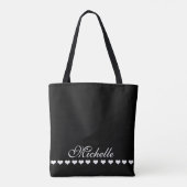 Elegant Monogram Black Tasche (Rückseite)