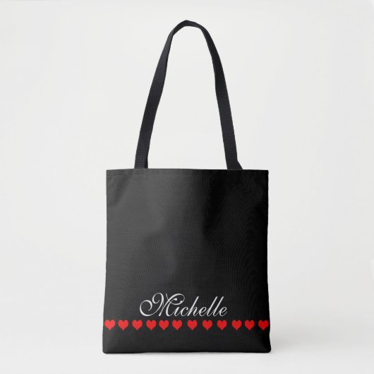 Elegant Monogram Black Tasche (Vorderseite)