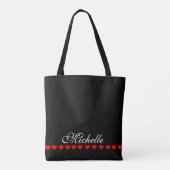 Elegant Monogram Black Tasche (Rückseite)