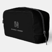 Elegant Monogram Black Waschbeutel (Rechte Ecke)