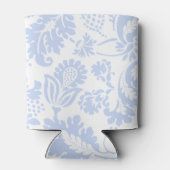 Elegant Monogram Blue Floral Botanical Dosenkühler (Rückseite)