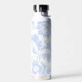 Elegant Monogram Blue Floral Botanical Trinkflasche (Links)