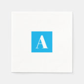 Elegant Monogram Blue Serviette (Vorderseite)