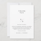 Elegant Monogram Boho Wedding Foto Dankeskarte (Rückseite)