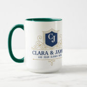 Elegant Monogram bride and groom names Weeding Tasse (Links)