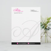 Elegant Monogram Briefkopf (Stehend Vorderseite)