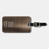 Elegant Monogram Brown Gepäckanhänger (Vorderseite horizontal)