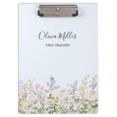 Elegant Monogram Colorful Flower Garden Floral Klemmbrett (Vorderseite)