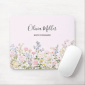 Elegant Monogram Colorful Flower Garden Floral Mousepad (Mit Mouse)