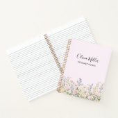 Elegant Monogram Colorful Flower Garden Floral Notizblock (Innenseite)