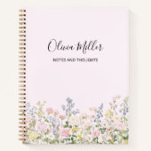 Elegant Monogram Colorful Flower Garden Floral Notizblock (Vorderseite)