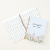 Elegant Monogram Colorful Flower Garden Floral Notizblock (Innenseite)