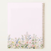 Elegant Monogram Colorful Flower Garden Floral Planer (Rückseite)