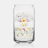 Elegant Monogram Colorful Wildflower Garden Floral Dosenglas (Vorderseite)