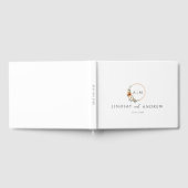 Elegant Monogram Copper Earthy Botanical  Gästebuch (Voll)