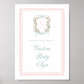 Elegant Monogram Crest Baby Shower Custom 5x7 Poster (Vorne)