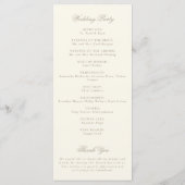 Elegant Monogram Crest Ivory Wedding Program Programm (Rückseite)