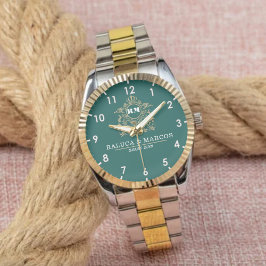 Elegant Monogram Custom Couple names Armbanduhr