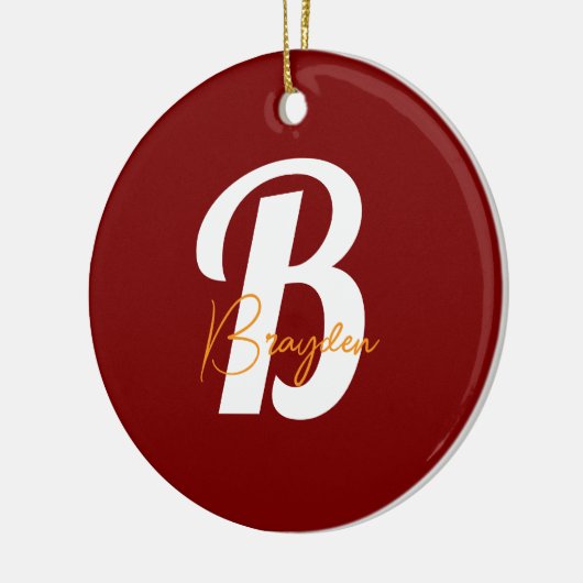 Elegant Monogram custom Keramik Ornament (Links)