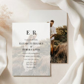 Elegant Monogram Custom Photo QR Code Wedding  Einladung