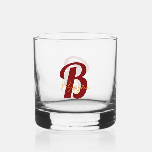 Elegant Monogram custom Whiskyglas