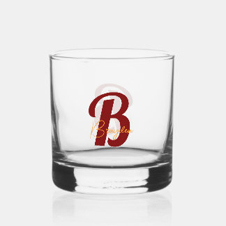 Elegant Monogram custom Whiskyglas