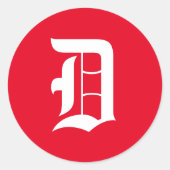 Elegant Monogram D Runder Aufkleber (Vorderseite)