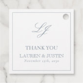 Elegant Monogram Dusty Blue Vielen Dank für Ihre H Geschenkanhänger (Rückseite)