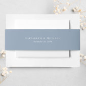 Elegant Monogram Dusty Blue Wedding Einladungsbanderole