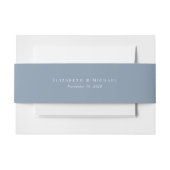 Elegant Monogram Dusty Blue Wedding Einladungsbanderole (Vorderseite Beispiel)