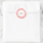 Elegant Monogram Dusty Pink Floral Wedding Sticker (Tasche)