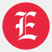 Elegant Monogram E Runder Aufkleber (Vorderseite)