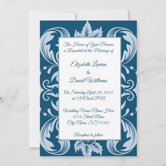 Elegant Monogram Einladung (Rückseite)